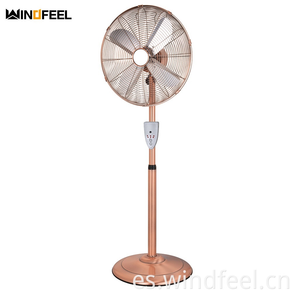 Ventilador de soporte de ventilador de pedestal de metal útil de 16 pulgadas con cuchillas de metal teledirigidas